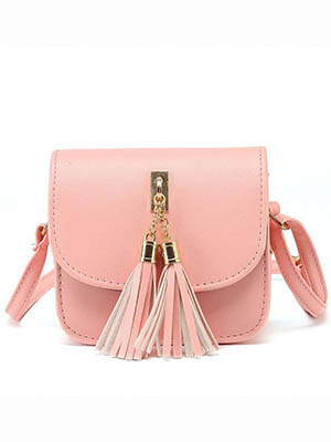 Женская сумочка тёмно-розовая через плечо