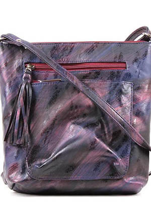 Женская сумка светло-фиолетовая через плечо
